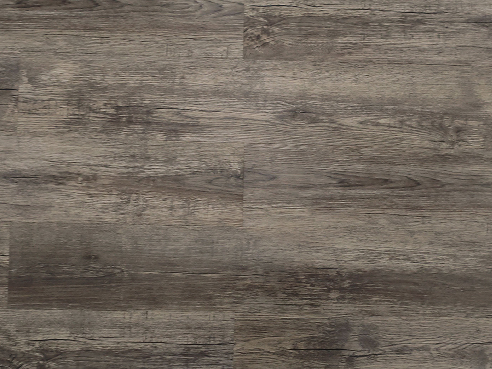 Installation adhésive à dos sec en bois gris LVT 7,25 × 48