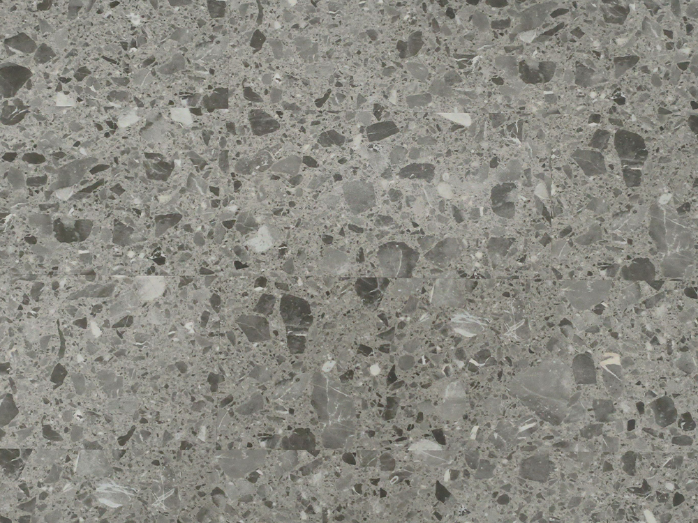 SPC-WG Carreau Aspect Pierre Terrazzo Gris Moyen 9×36