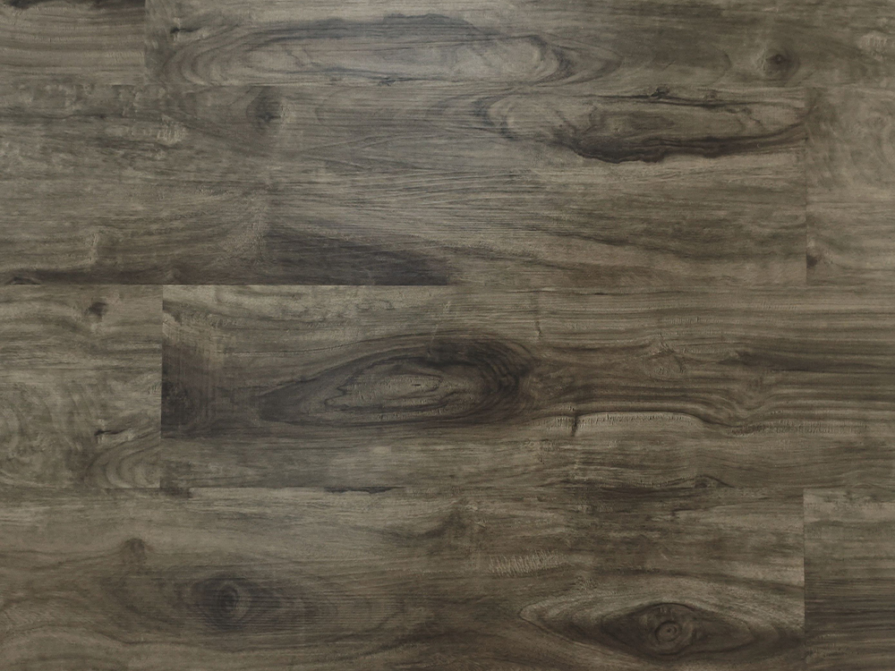 Revêtement de sol WPC grain de bois gris foncé 7 × 48 